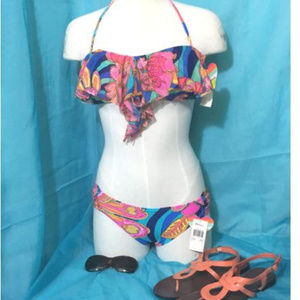NWT 2 Piece Raisins Swim Suit Pink Blue Bikini